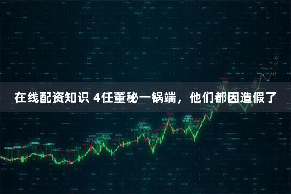 在线配资知识 4任董秘一锅端，他们都因造假了